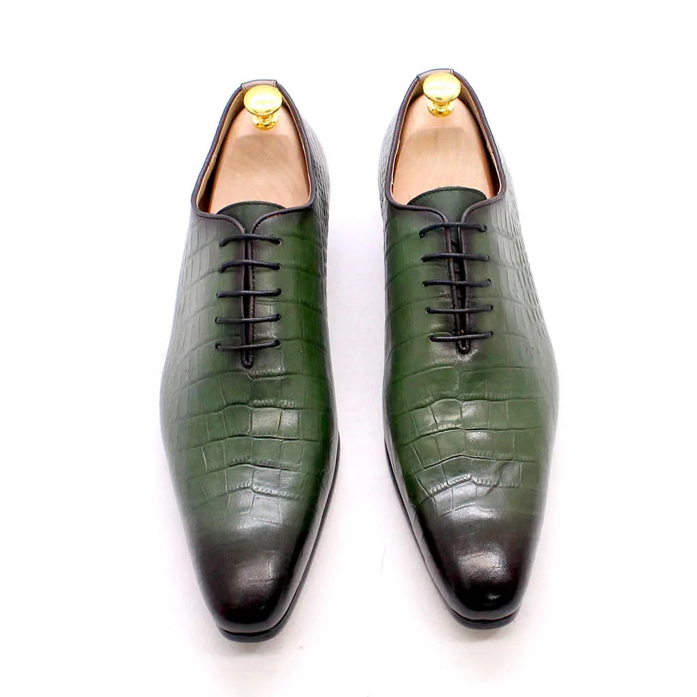 Crocodile Fashion Italian Leather Oxford Shoes