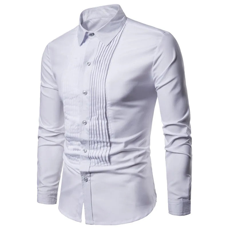 Long Sleeve Dress Shirts Camisa Masculina