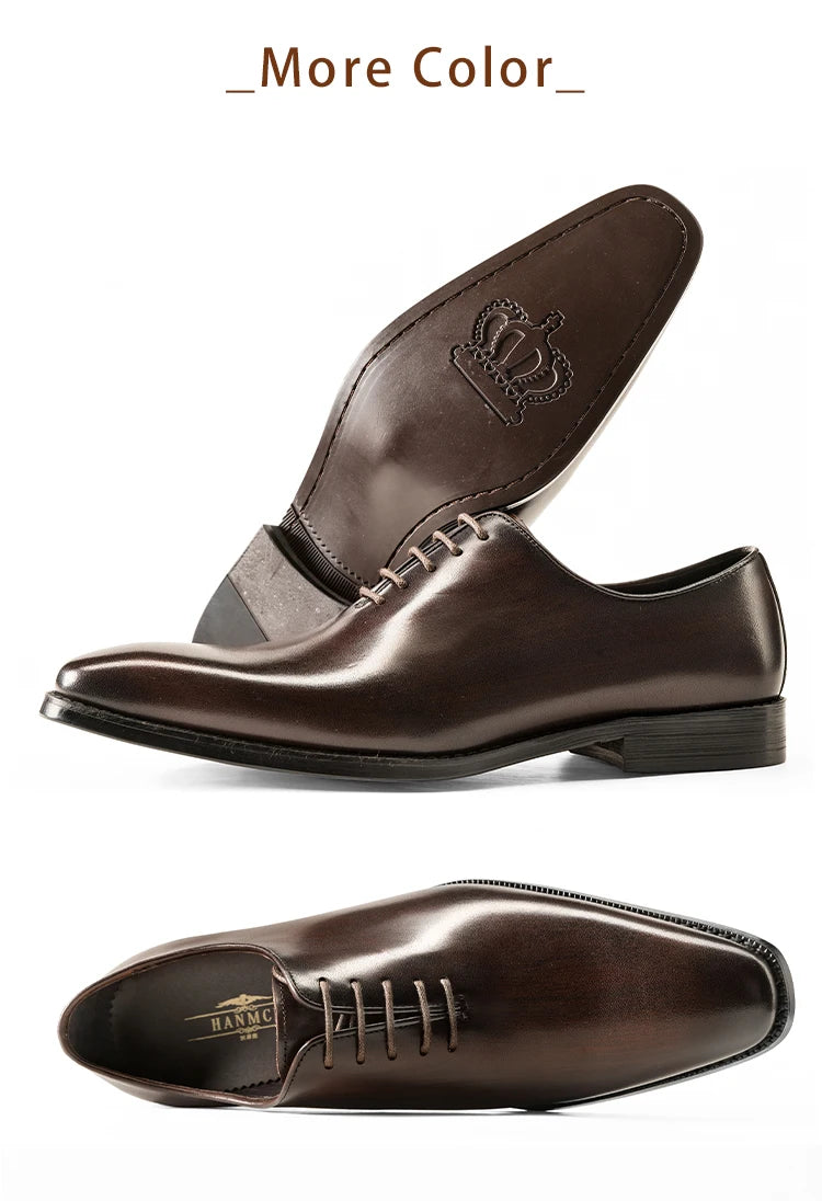 Hanmce Oxford Genuine Leather Breathable Patent  Shoes