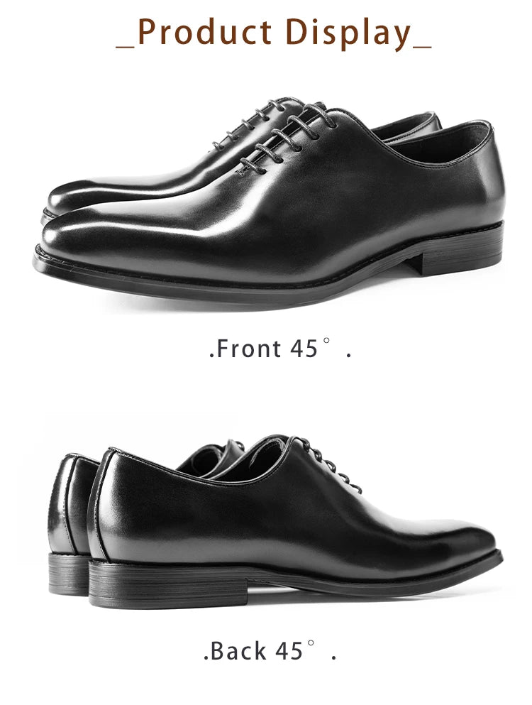 Hanmce Oxford Genuine Leather Breathable Patent  Shoes