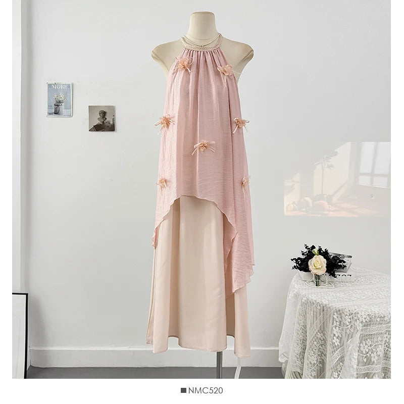 Fashionable Round Neck Design Irregular Women's Dress