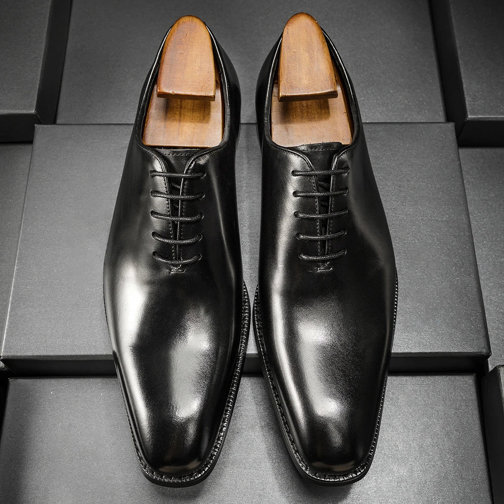 Hanmce Oxford Genuine Leather Breathable Patent  Shoes