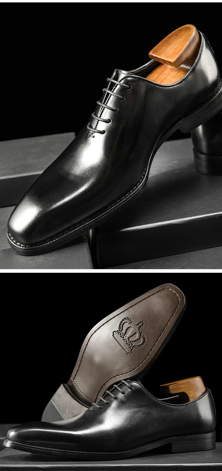 Hanmce Oxford Genuine Leather Breathable Patent  Shoes