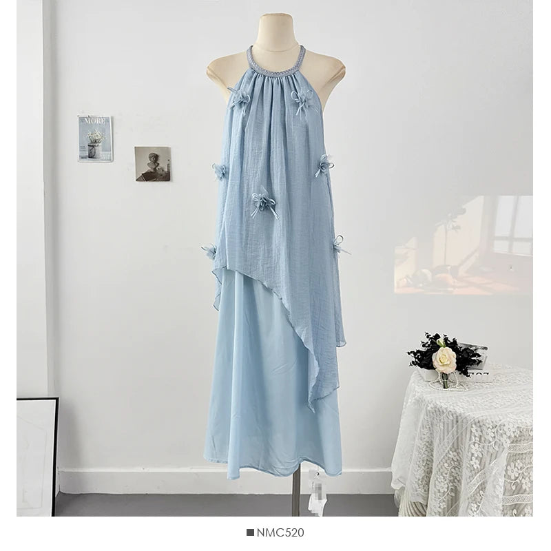 Fashionable Round Neck Design Irregular Women's Dress