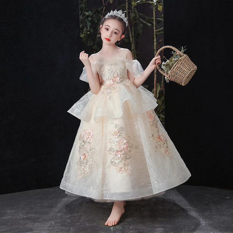 Kids Pageant Evening Flower Girl Dress