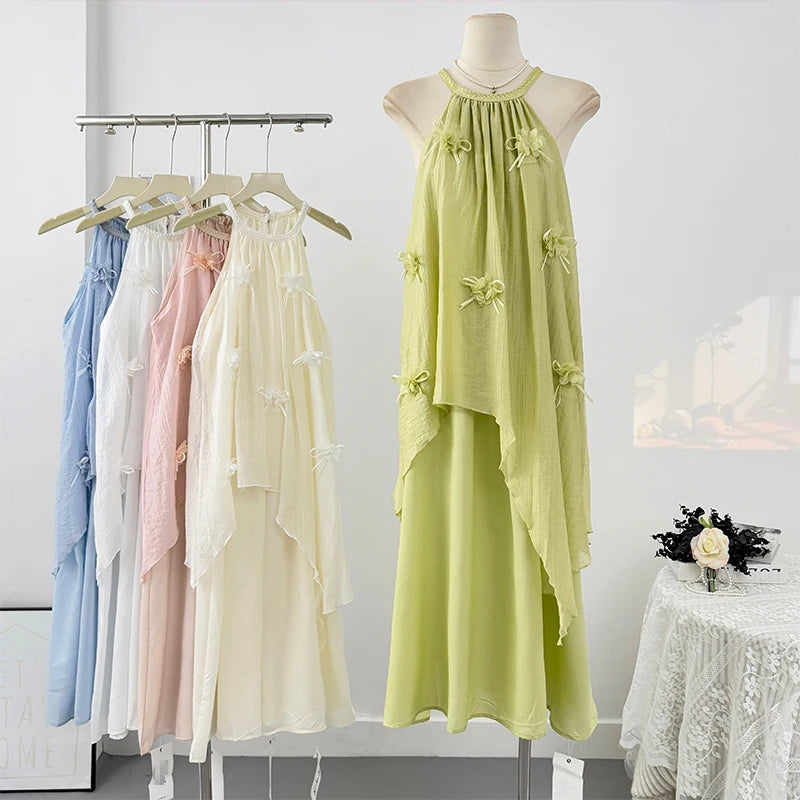 Fashionable Round Neck Design Irregular Women's Dress