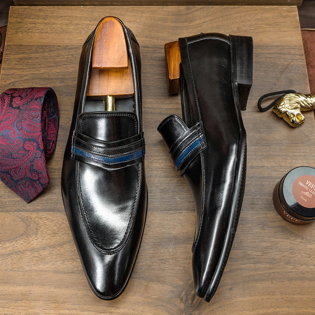 Hanmce Luxury High Quality Pointed Toe Genuine Leather Loafers