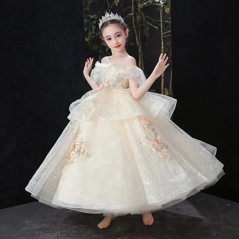 Kids Pageant Evening Flower Girl Dress