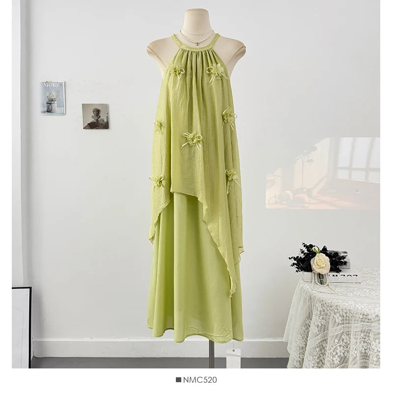 Fashionable Round Neck Design Irregular Women's Dress