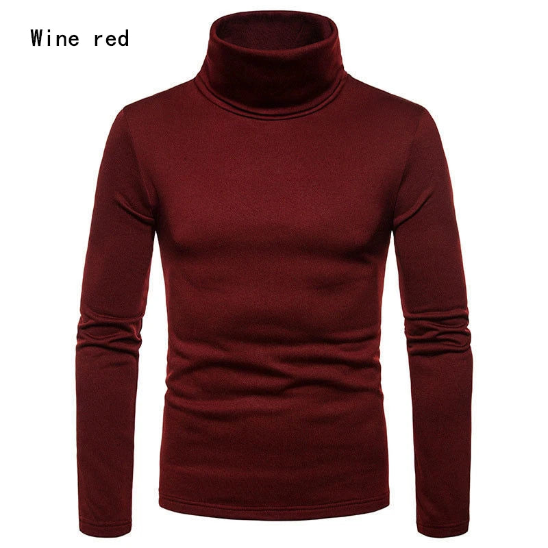 Mens Casual Thermal Long Sleeve Slim Fit Turtleneck