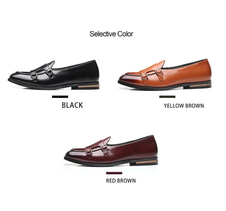 Handmade Retro Double Monk Buckle Straps Leather