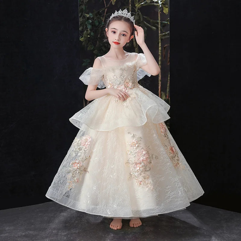 Kids Pageant Evening Flower Girl Dress