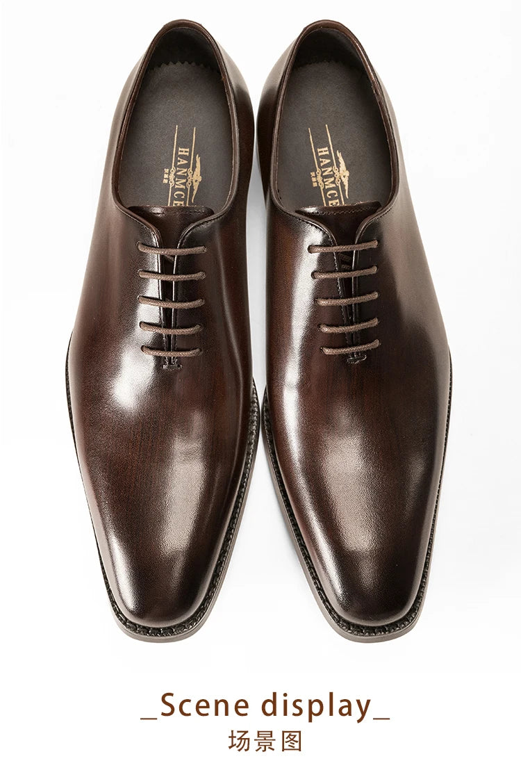 Hanmce Oxford Genuine Leather Breathable Patent  Shoes