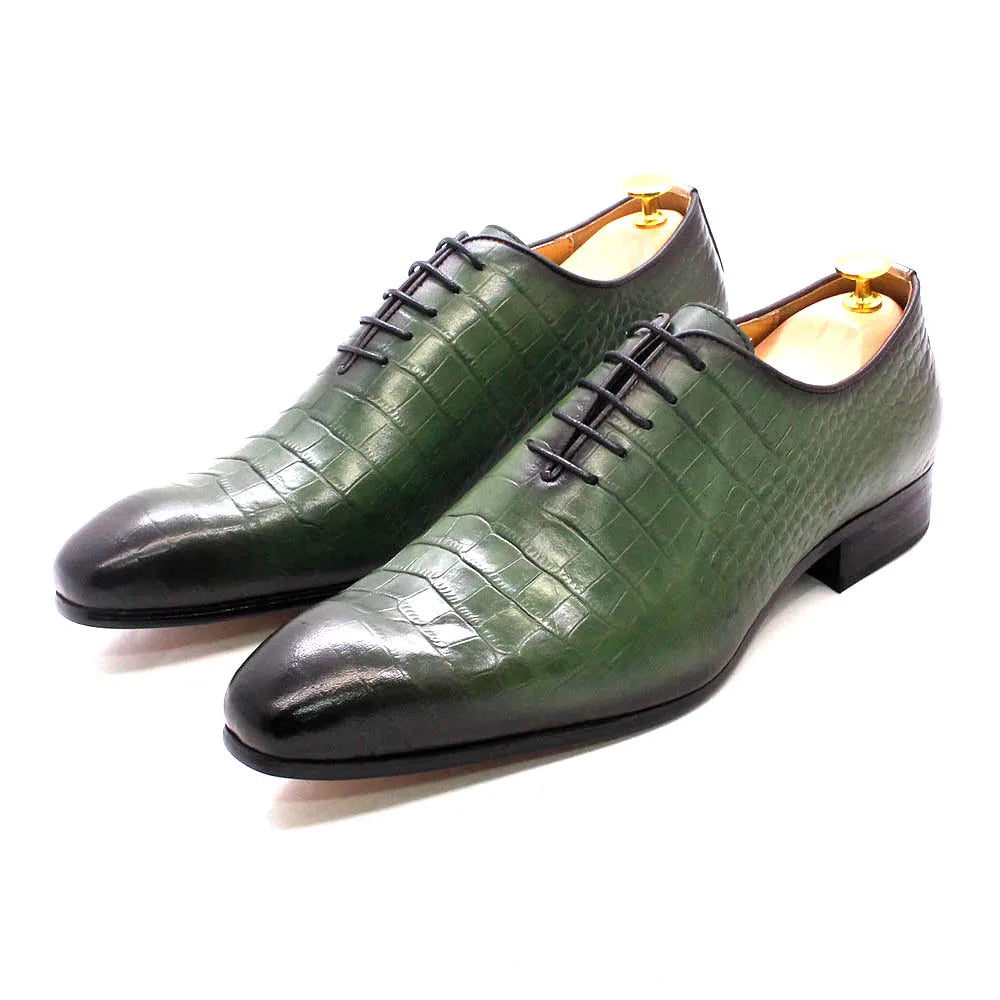 Crocodile Fashion Italian Leather Oxford Shoes