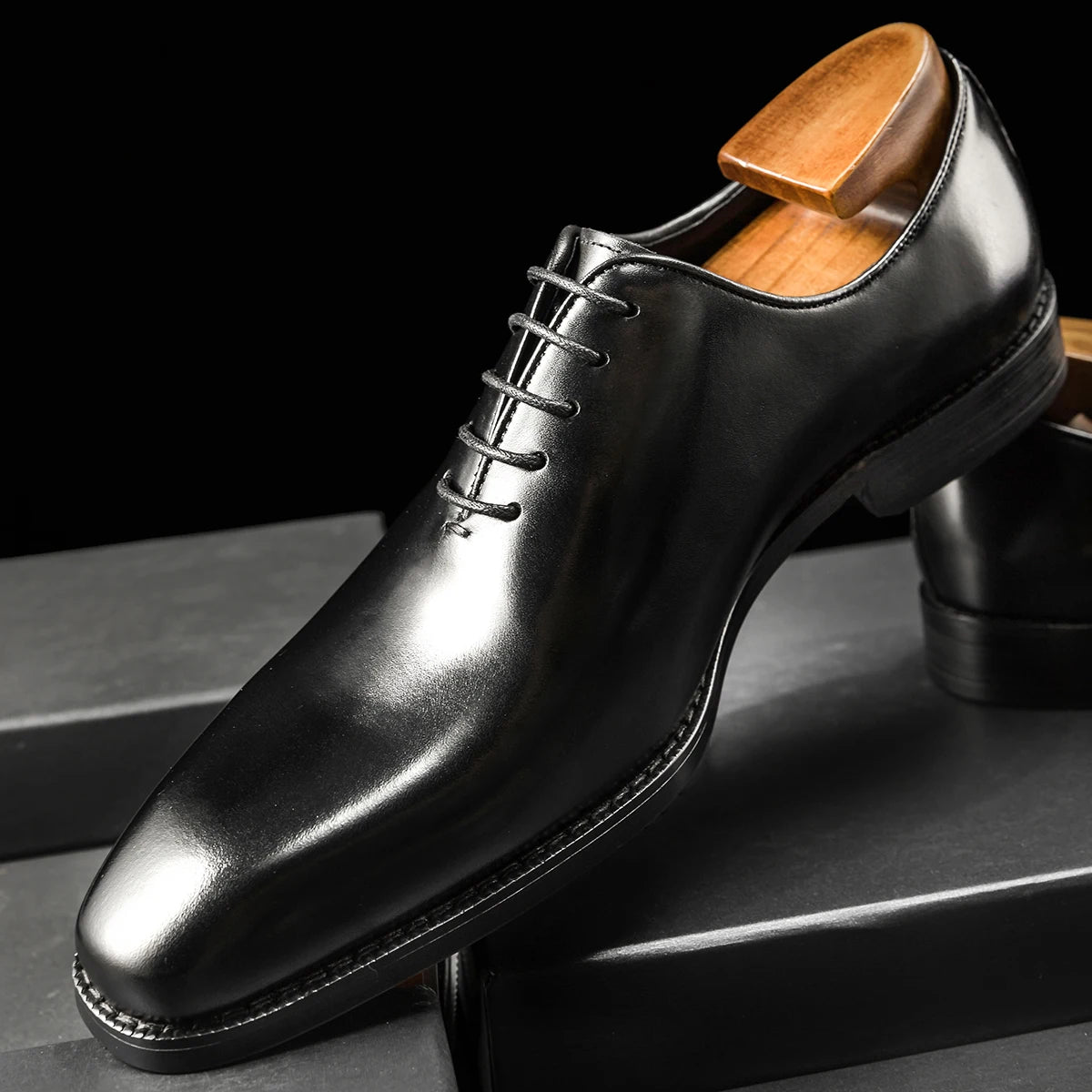 Hanmce Oxford Genuine Leather Breathable Patent  Shoes