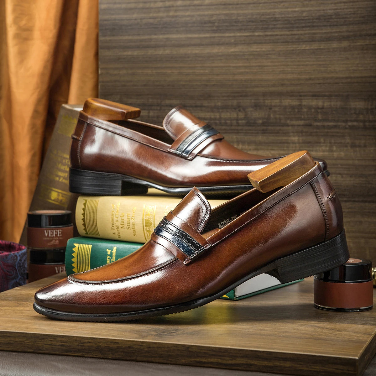 Hanmce Luxury High Quality Pointed Toe Genuine Leather Loafers