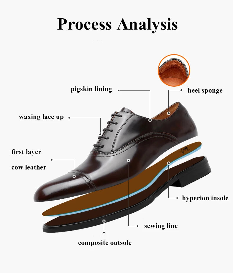 DESAI Genuine Leather Classic Italian Oxfords