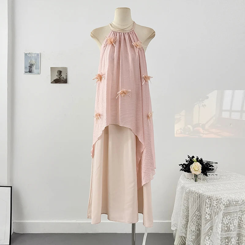 Fashionable Round Neck Design Irregular Women's Dress