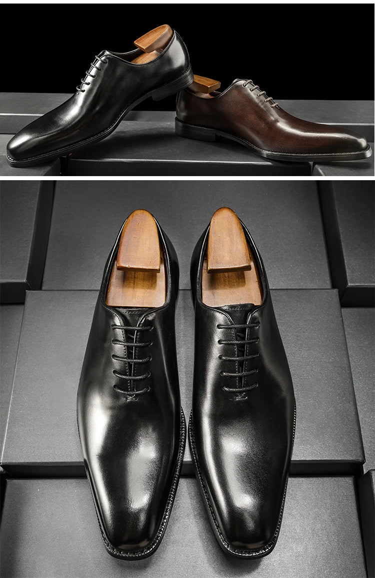 Hanmce Oxford Genuine Leather Breathable Patent  Shoes