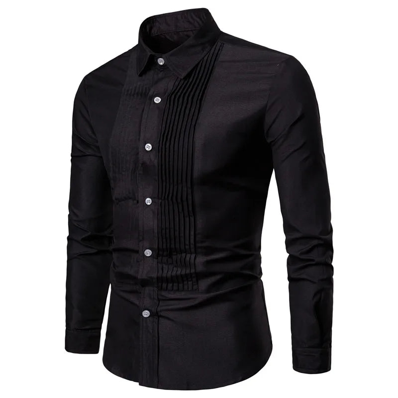 Long Sleeve Dress Shirts Camisa Masculina