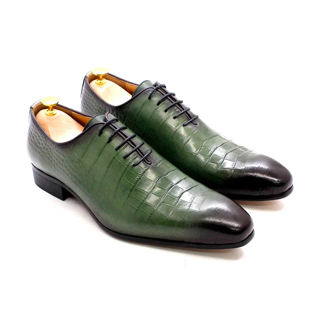 Crocodile Fashion Italian Leather Oxford Shoes