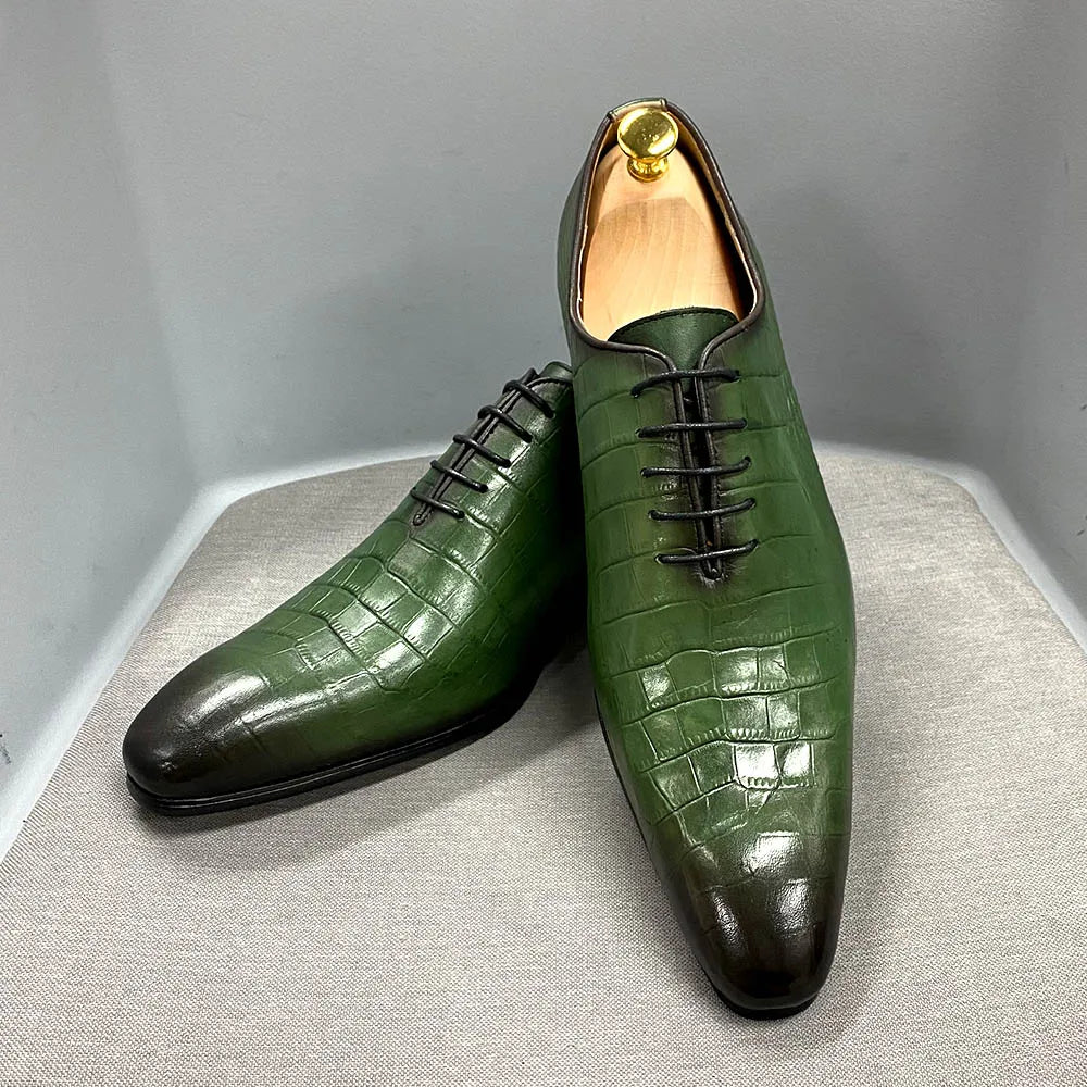 Crocodile Fashion Italian Leather Oxford Shoes