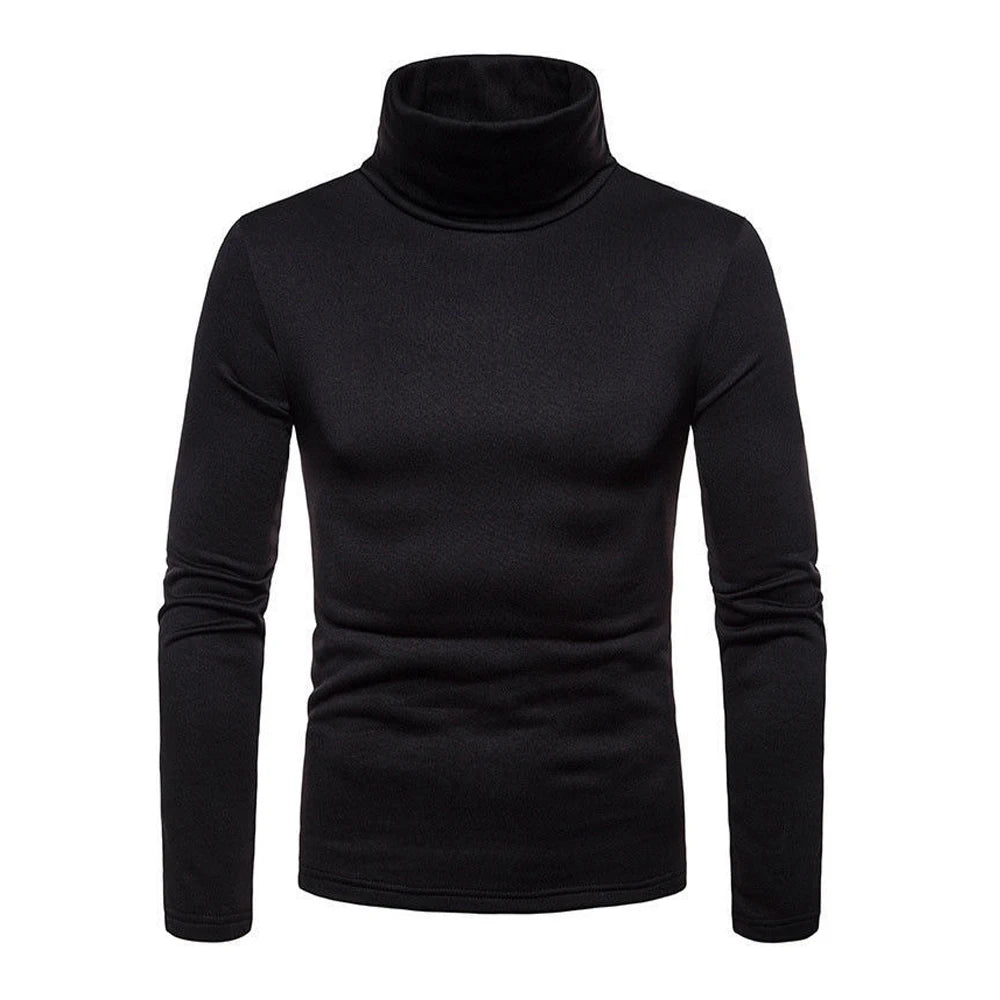 Mens Casual Thermal Long Sleeve Slim Fit Turtleneck