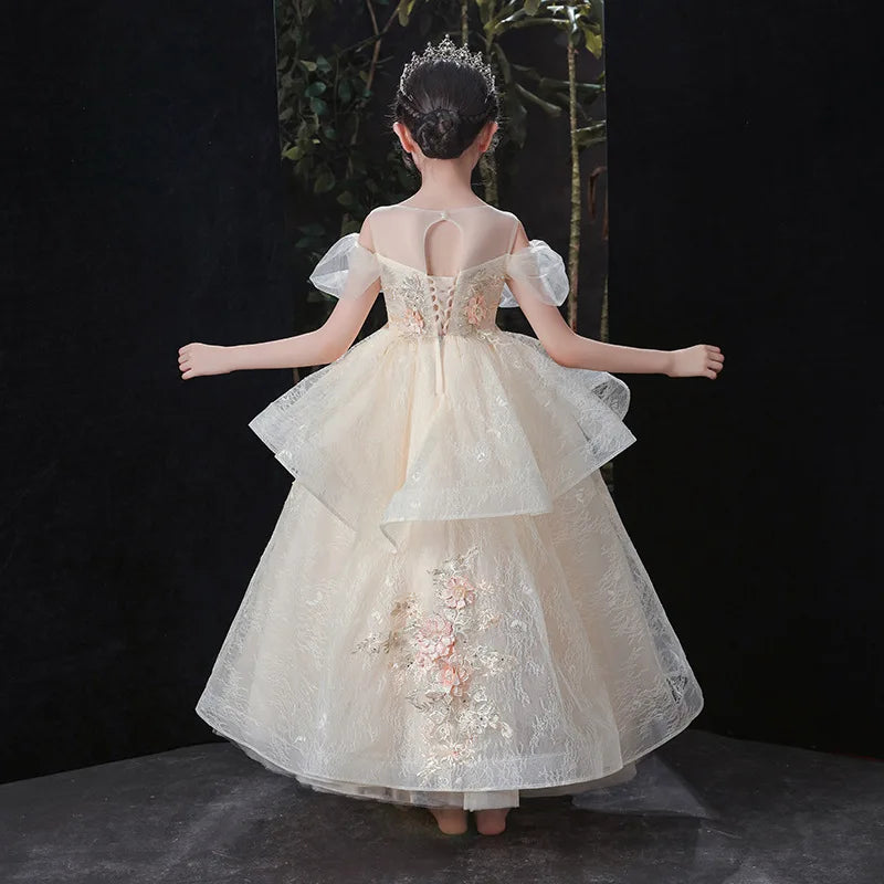 Kids Pageant Evening Flower Girl Dress