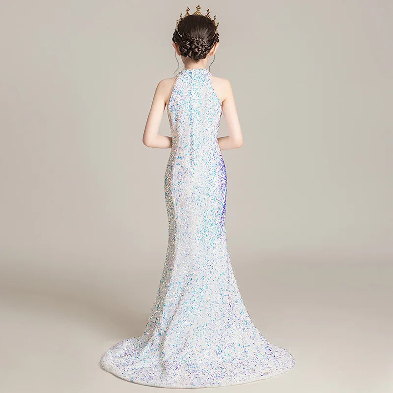 Elegant Evening Tail Dress for Girls