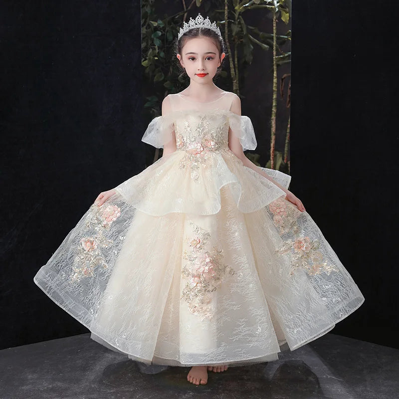 Kids Pageant Evening Flower Girl Dress