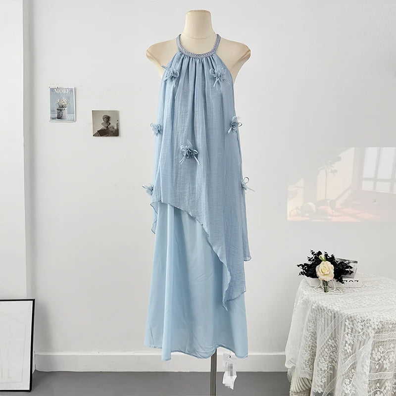 Fashionable Round Neck Design Irregular Women's Dress