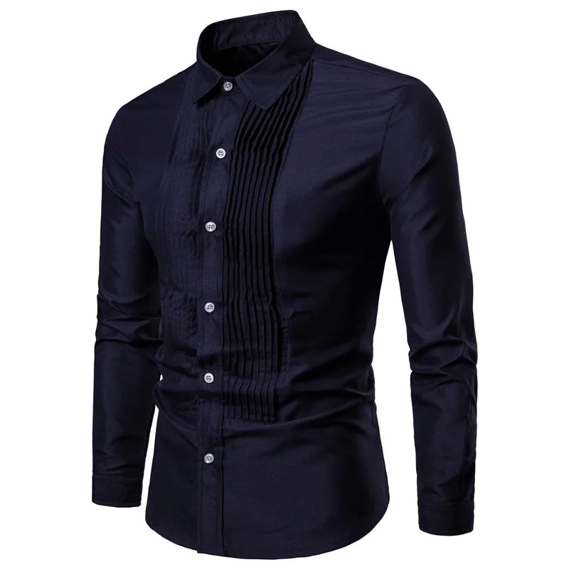 Long Sleeve Dress Shirts Camisa Masculina