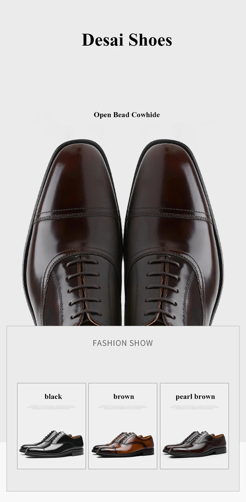 DESAI Genuine Leather Classic Italian Oxfords