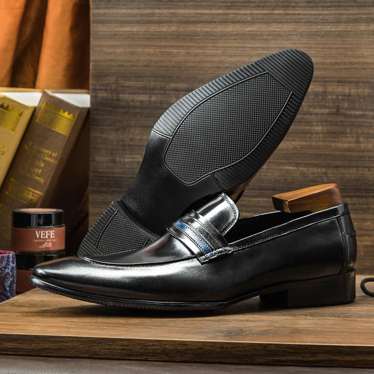 Hanmce Luxury High Quality Pointed Toe Genuine Leather Loafers