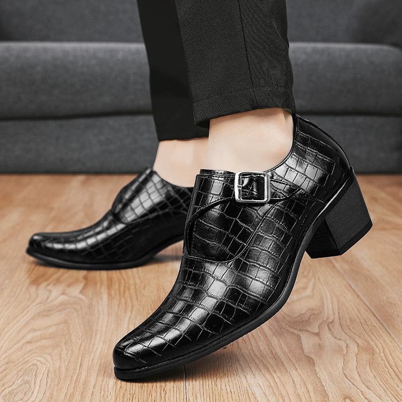 Studio Shooting Pointed Leather Monkstrap Shoes