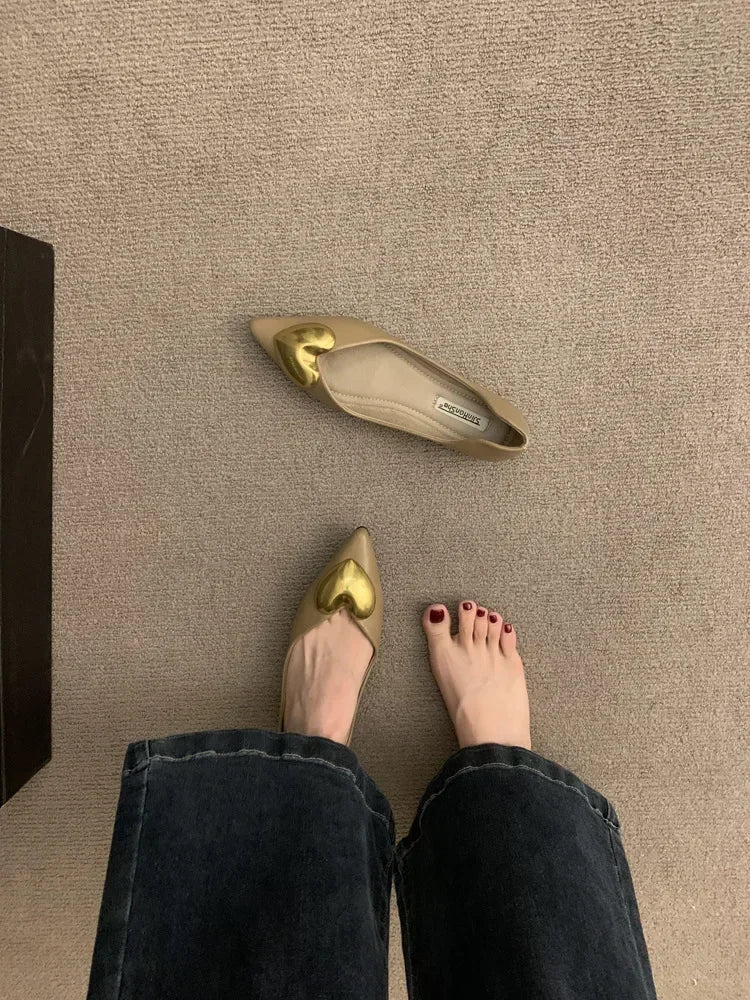 Elegant Black Flat Bottomed Single Shoes