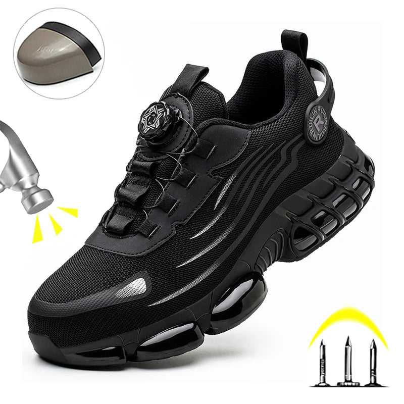 Indestructible Steel Toe Slip Resistant Abrasion Resistant Work Shoes Men Tough and Comfortable