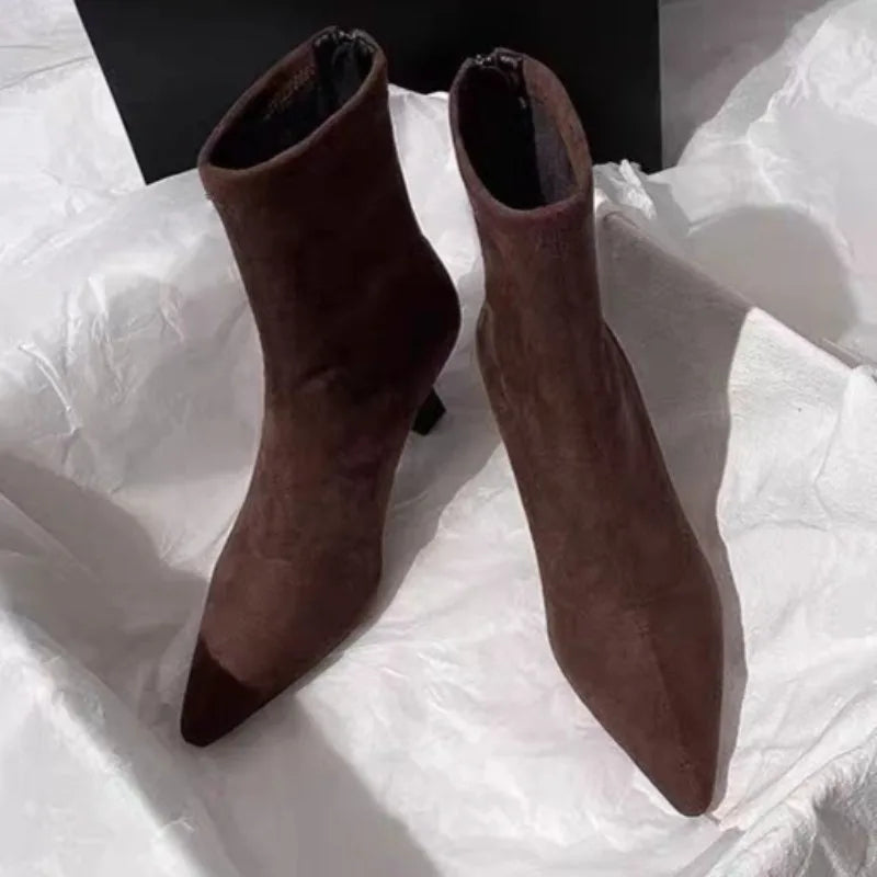 High Heels Women Pointed Toe Ankle Boots