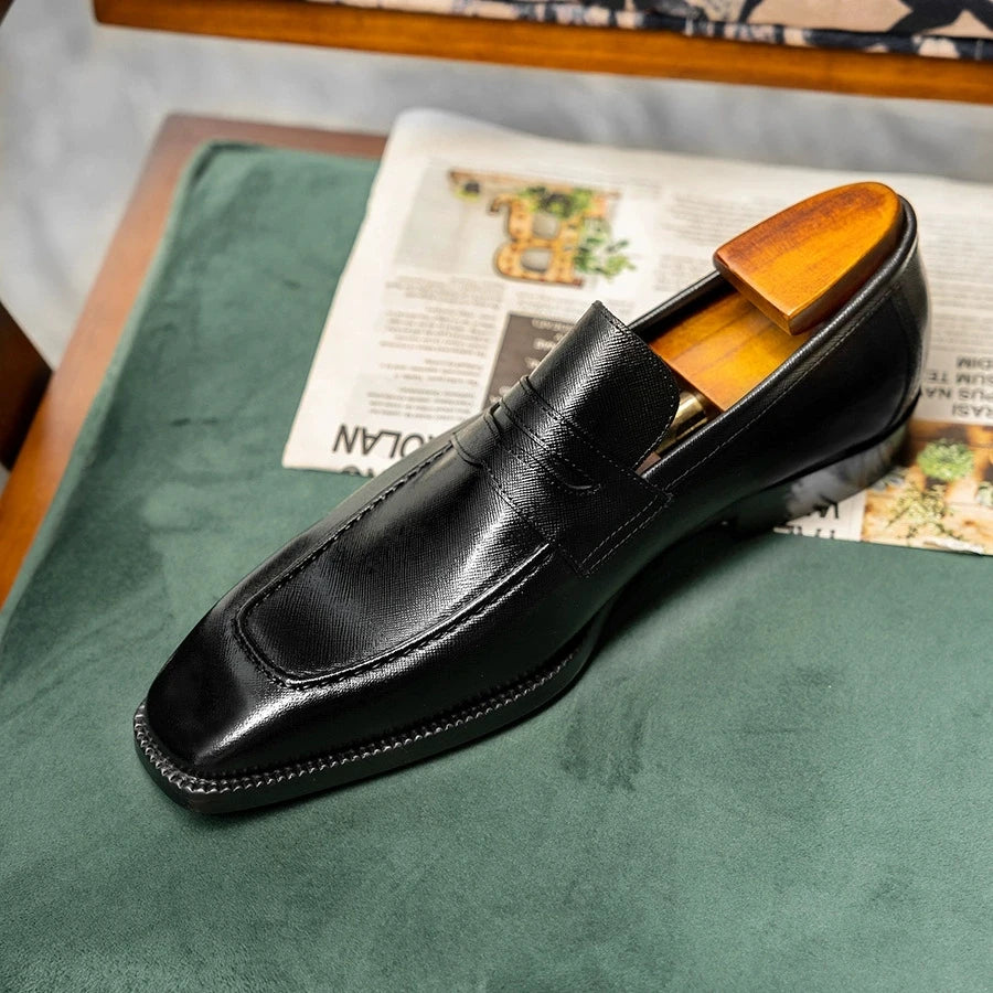 Genuine Leather Mens Slip On Loafers