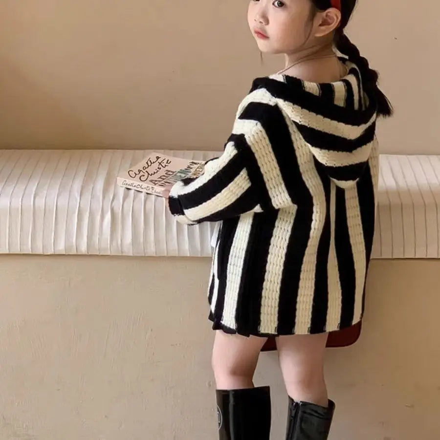 Knitting Cardigan Hooded Tide Simple