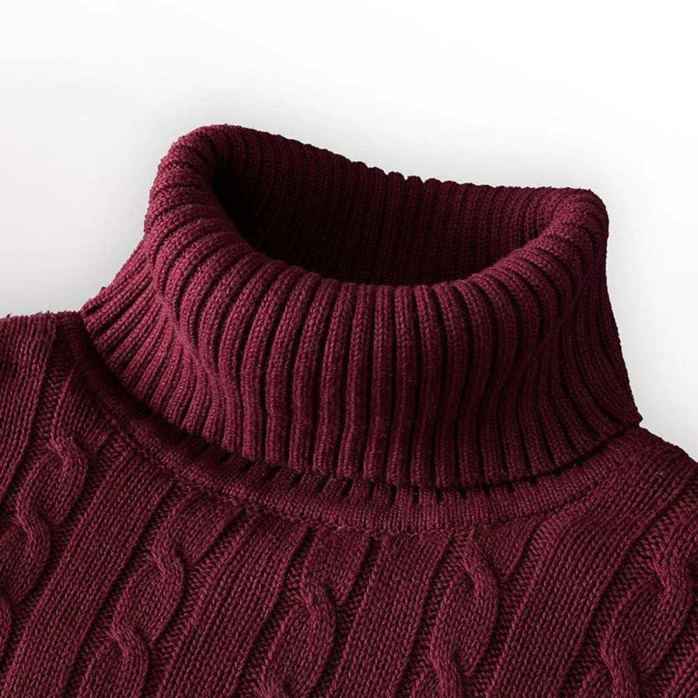 High Neck Solid Color Turtleneck