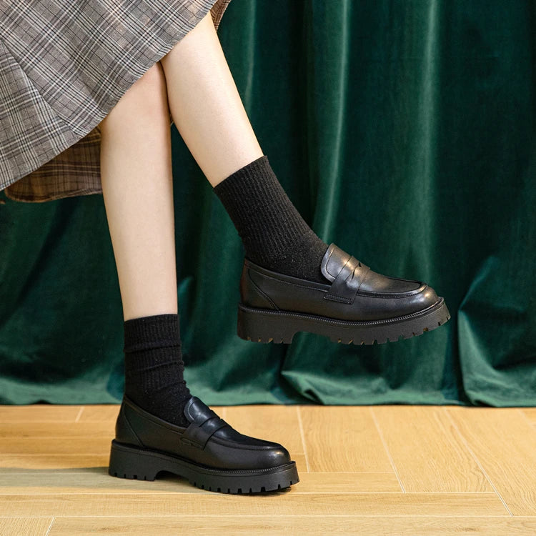 AIYUQI  British Style Genuine Leather Loafer