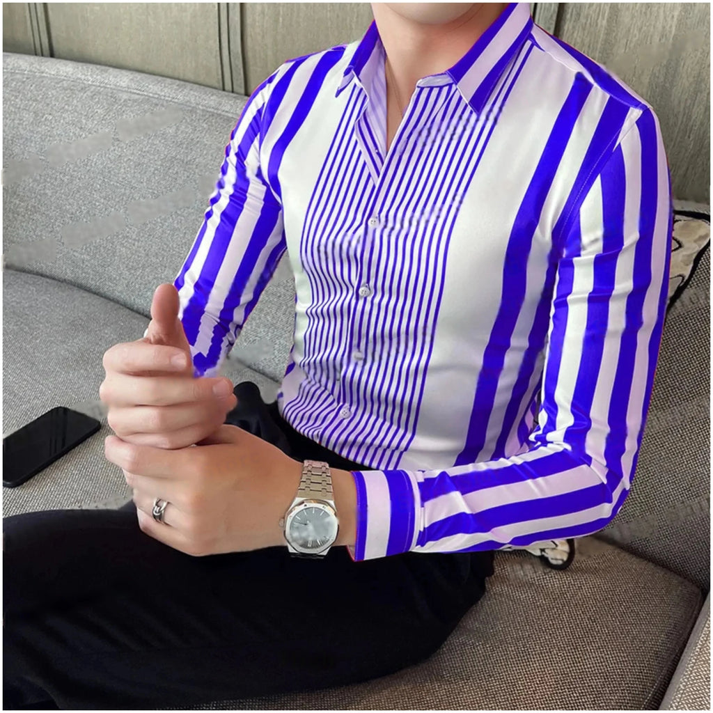 British Style Striped Long Sleeve Shirts