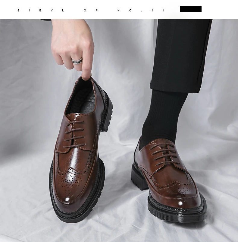 British Brock Style Leather Shoes