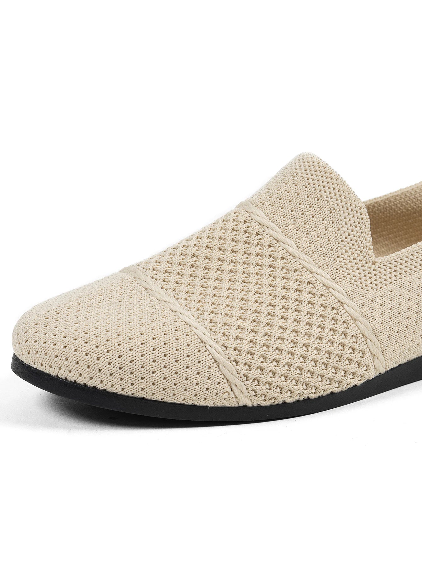 Stylish and Comfortable Knitted Shoes, Round-Toe Low-Cut Slip-Ons, Walking Shoes