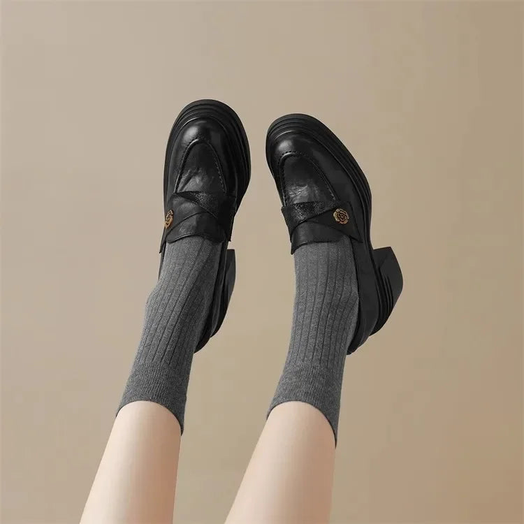 High Heel Retro Loafers