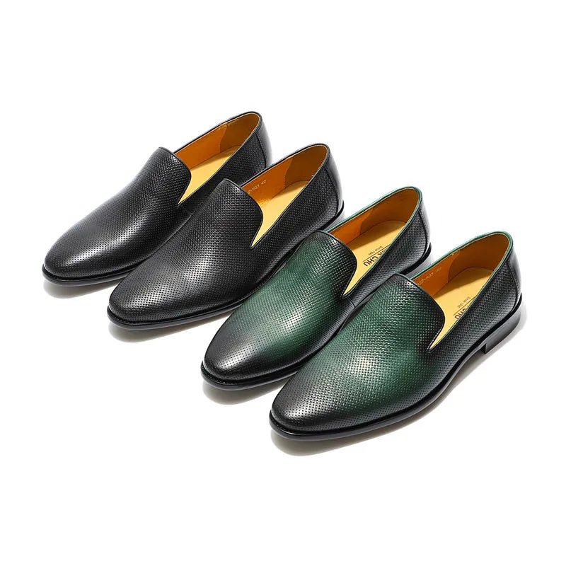 Men's Genuine Leather Slip-On Casual Pointed Toe Loafer