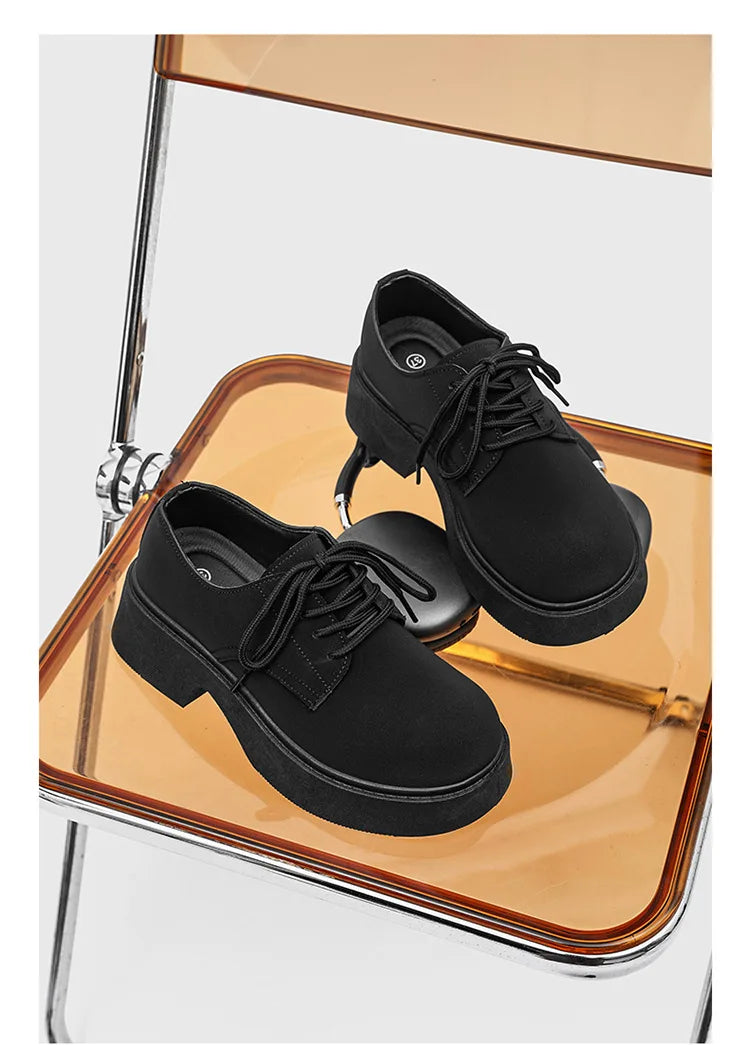 Classic British-Style Round-Toe Youth Streetwear Leather Shoes