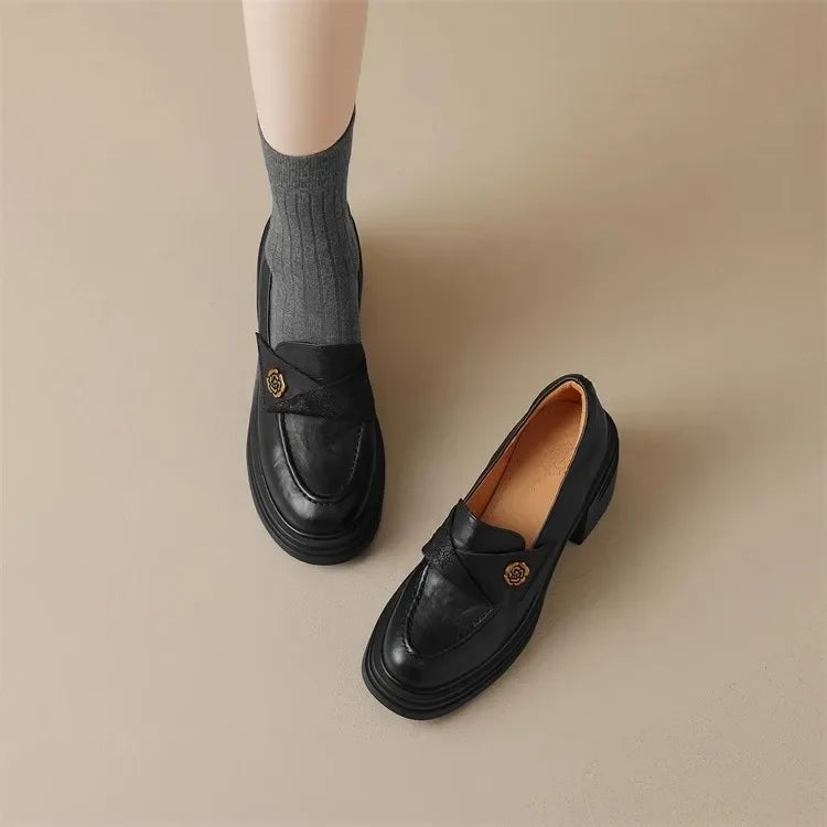 High Heel Retro Loafers