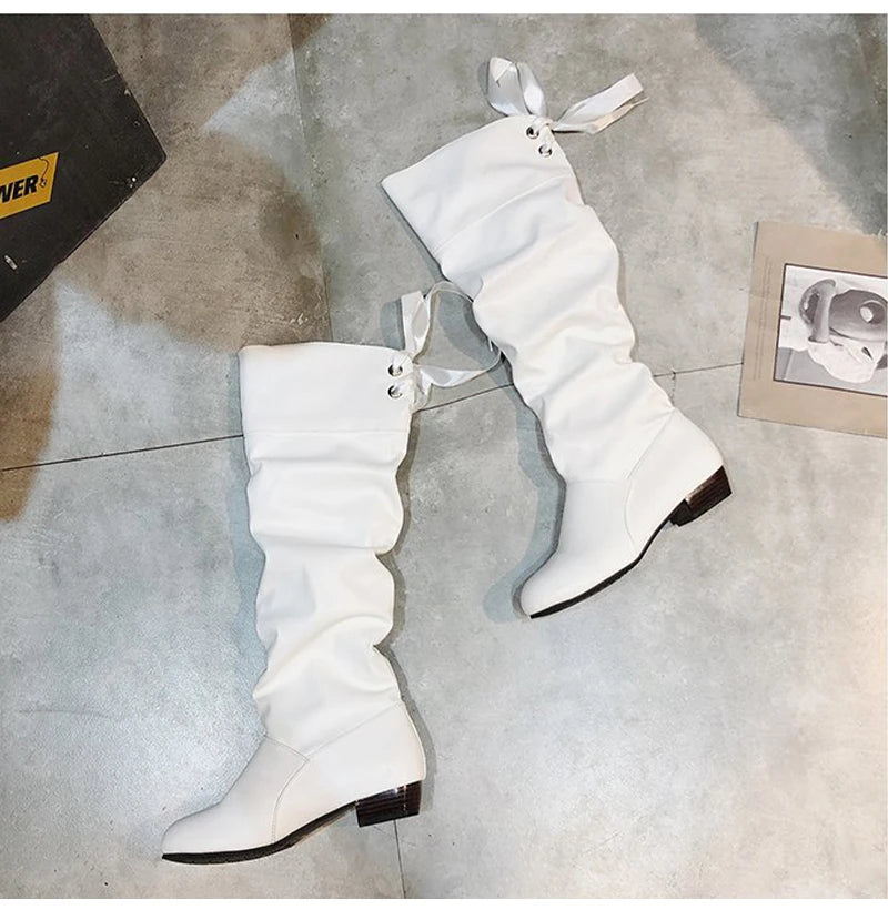 Tall, Low Heel, Knee High Boots